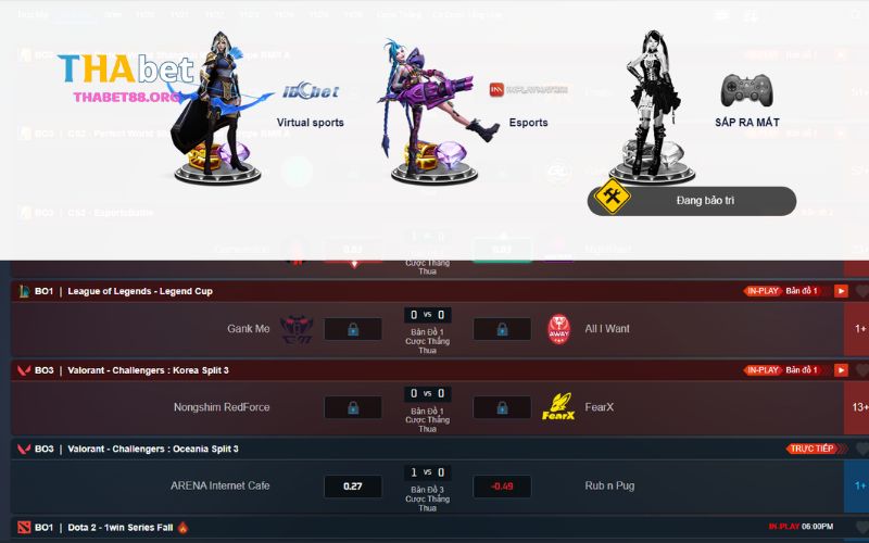 Cá cược Esports tại nhà cái Thabet - Xu hướng mới cho cá cược online